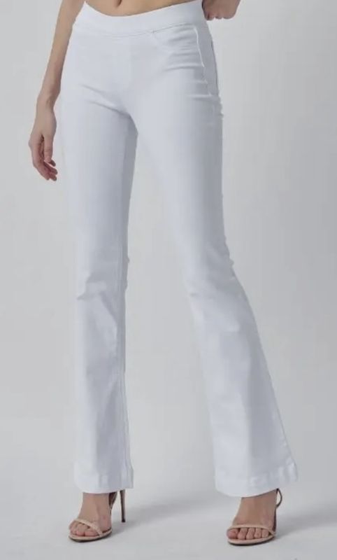 White Mid Rise Flare Jegging