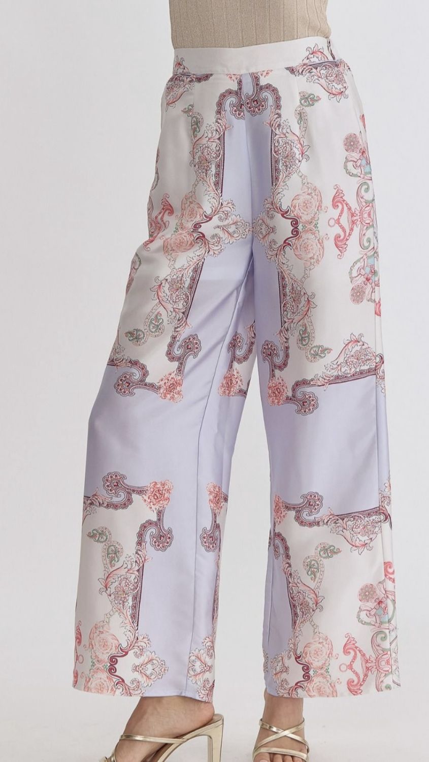 Paisley Print High Waisted Pants