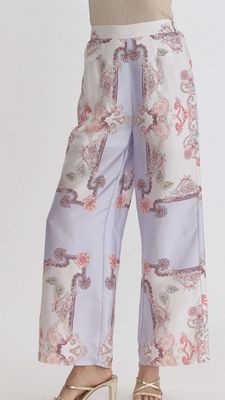 Paisley Print High Waisted Pants