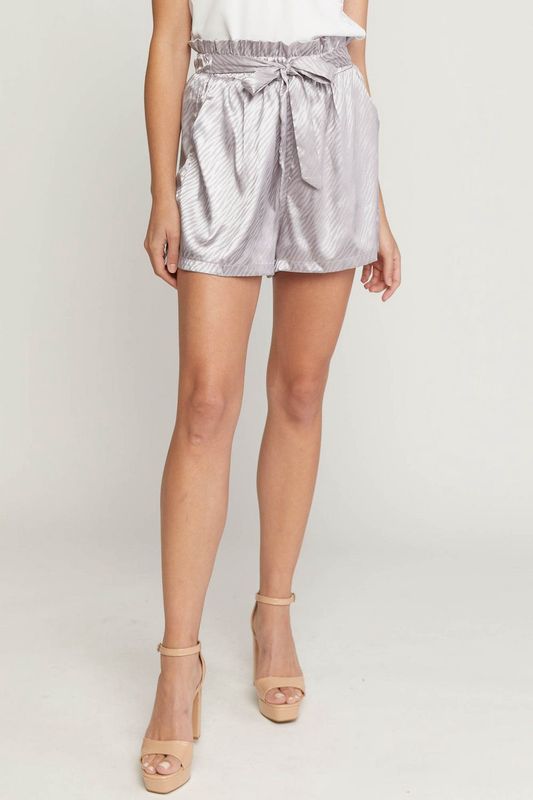 Mocha Grey Satin Shorts