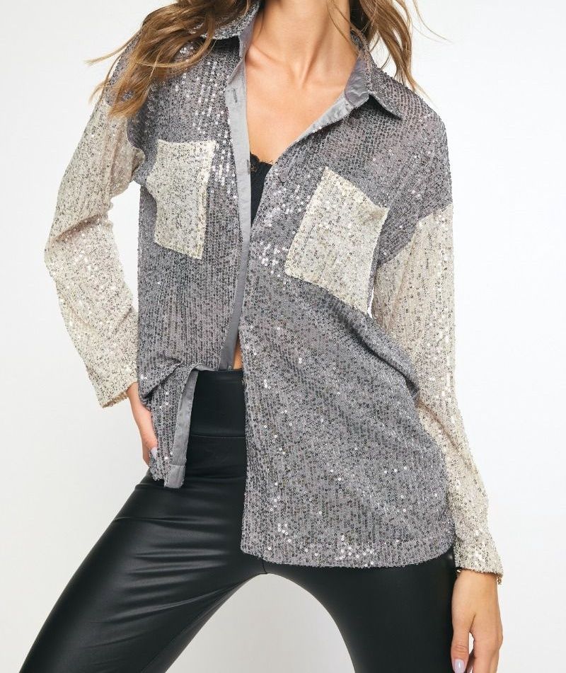 Sequin Long Sleeve Top