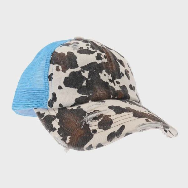 CC Cow Print Criss Cross Pony Cap