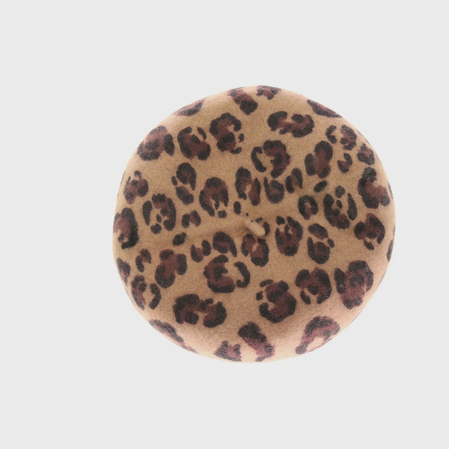 CC Leopard Wool Beret Beanie