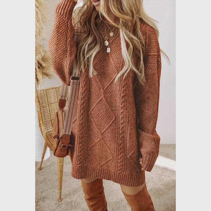 Coffee Sweater Dress