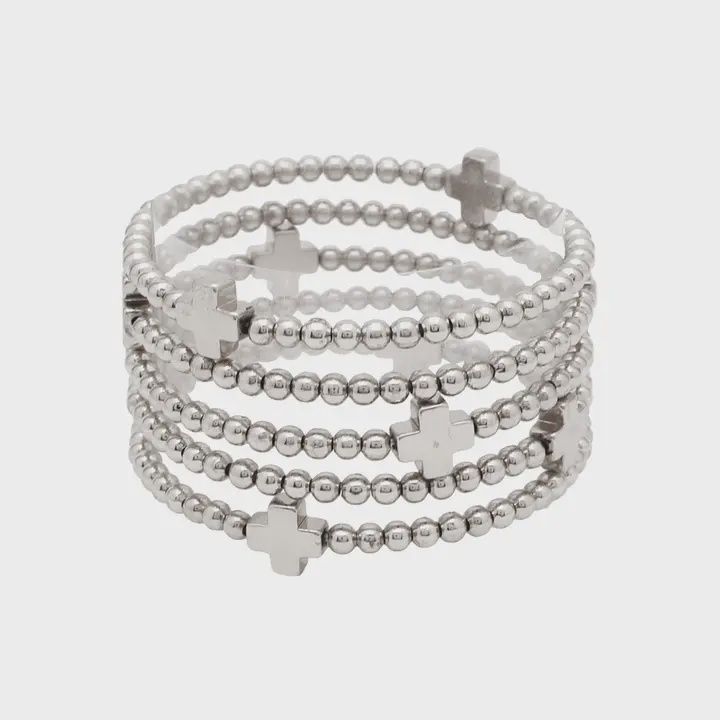 Cross Set of 5 Stretch Bracelets