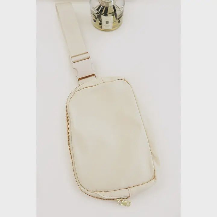 Crossbody Fanny Pack Belt Bag, Colour: Beige