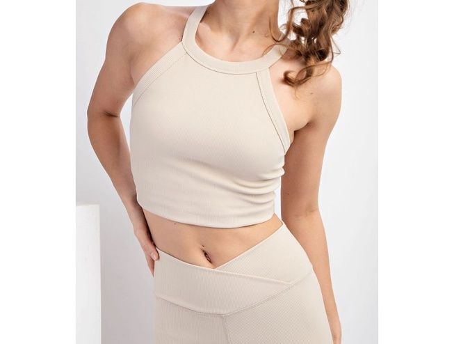 Curvy Seashell Cropped Halter Tank