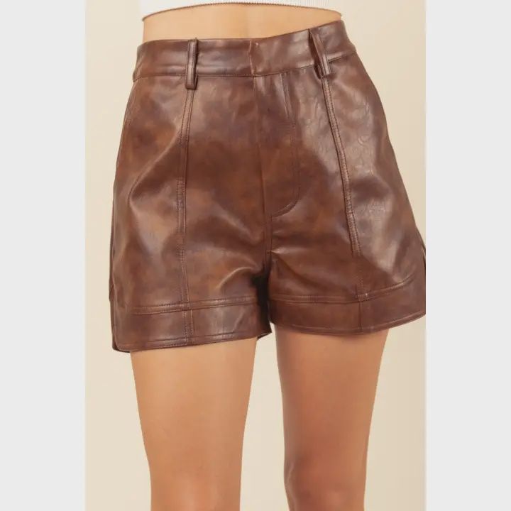 Faux Leather High Waisted Shorts
