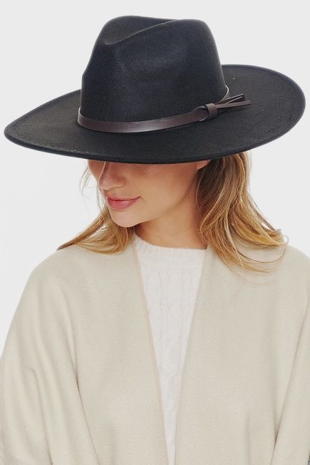 Felt Wide Film Fedora Hat, Colour: Black