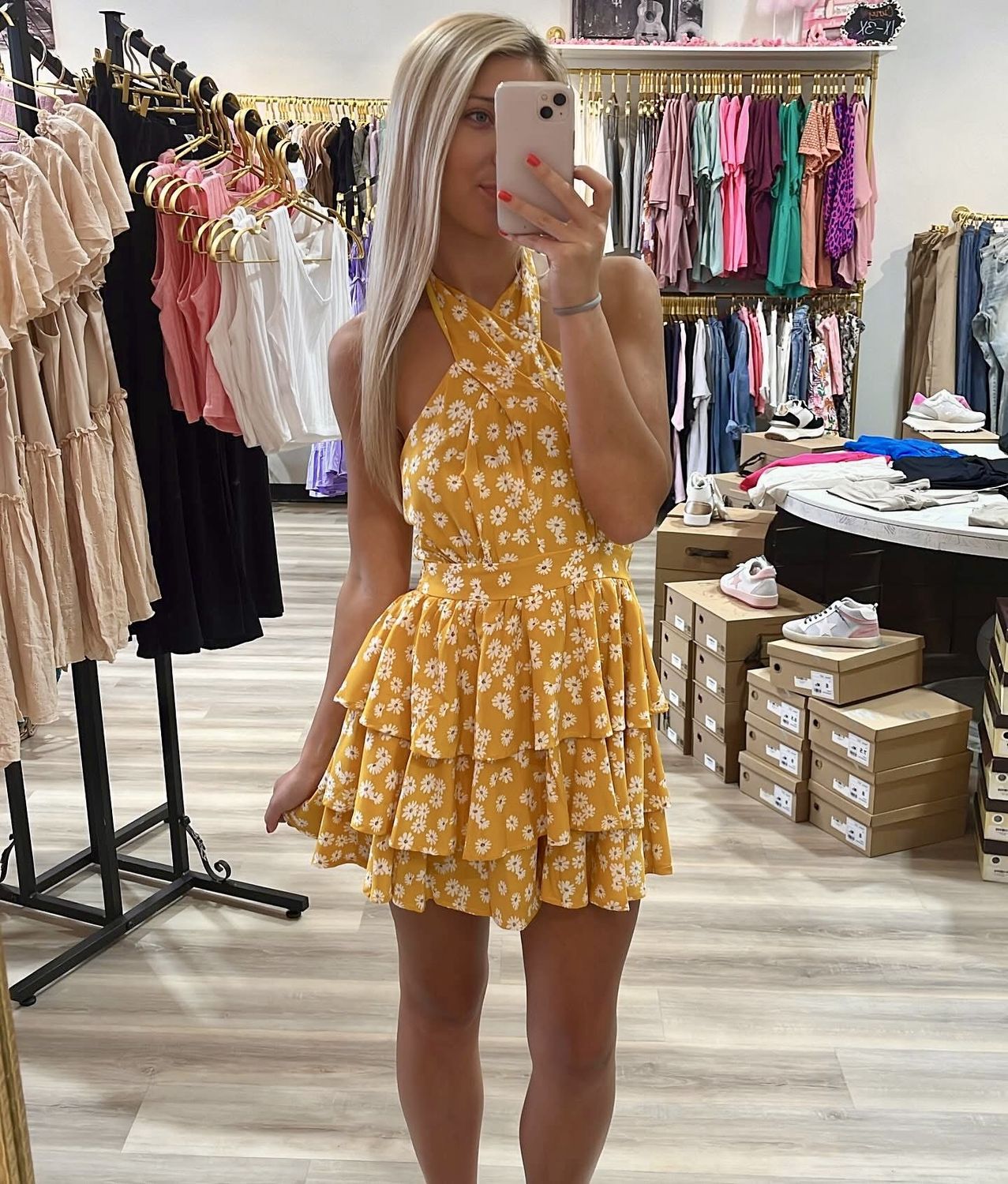 Gold Romper with Flower