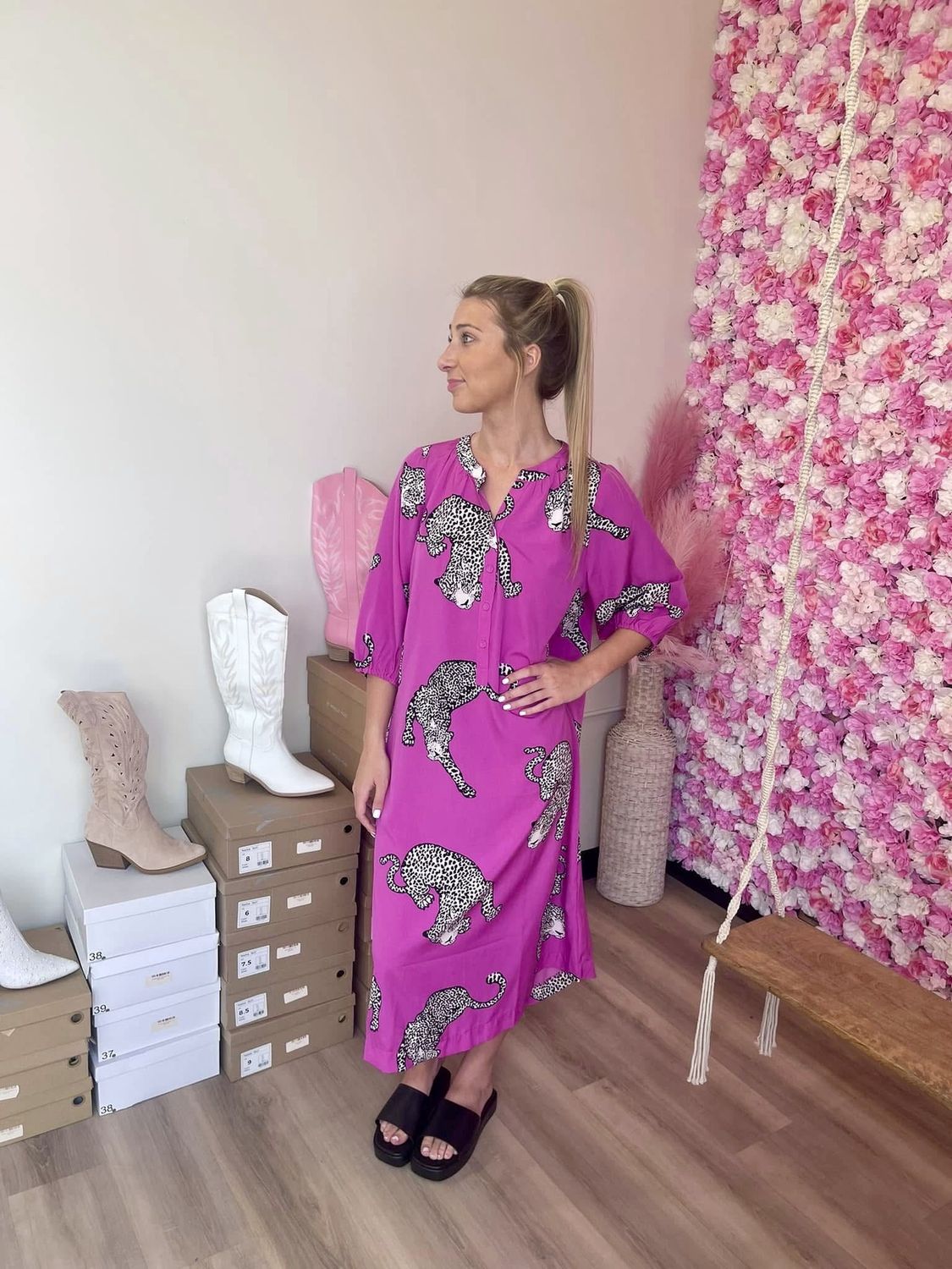 Hot Pink Cheetah Dress