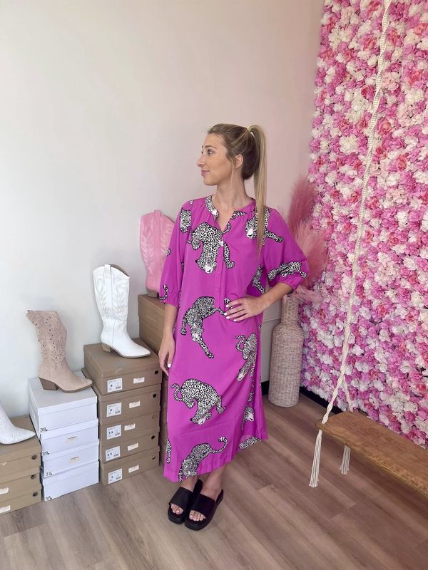 Hot Pink Cheetah Dress
