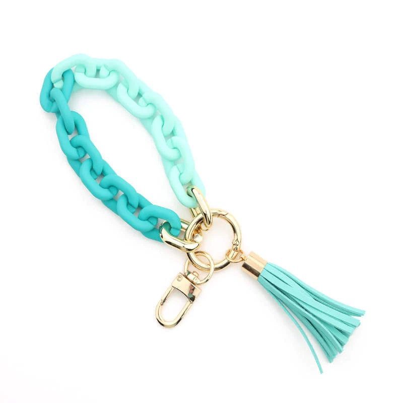 Keychains, Style: Bracelet with Tassel, Colour: Blue