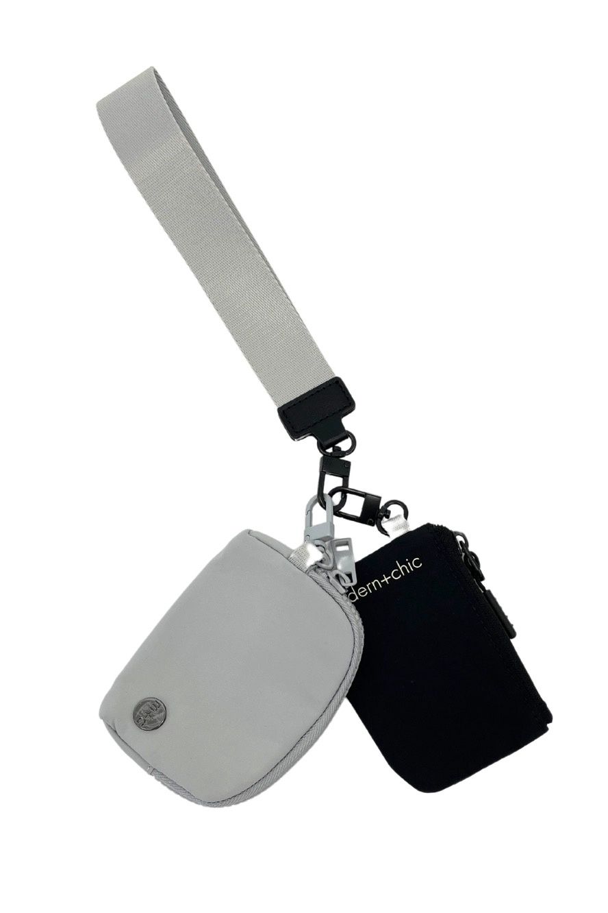 Kyleigh Dual Pouch Wristlet Wallet, Colour: Black/Grey