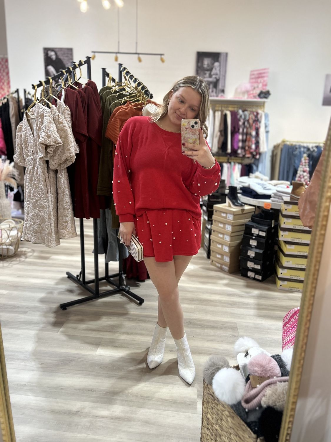 Long Sleeve Pearl Heavy Knit Top