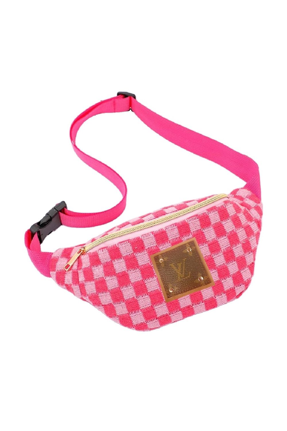 LV Dupe Pink Checkered Sling Bag