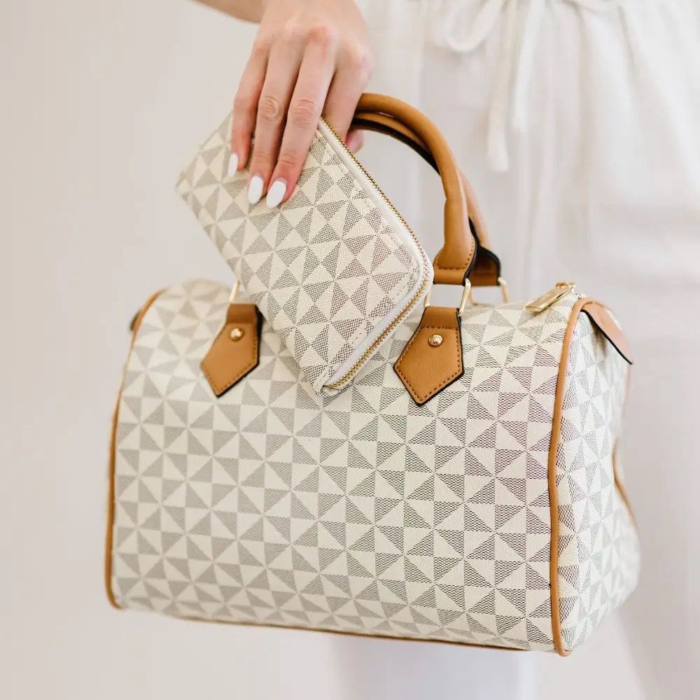 Meghan Tote + Wallet Cream Pinwheel