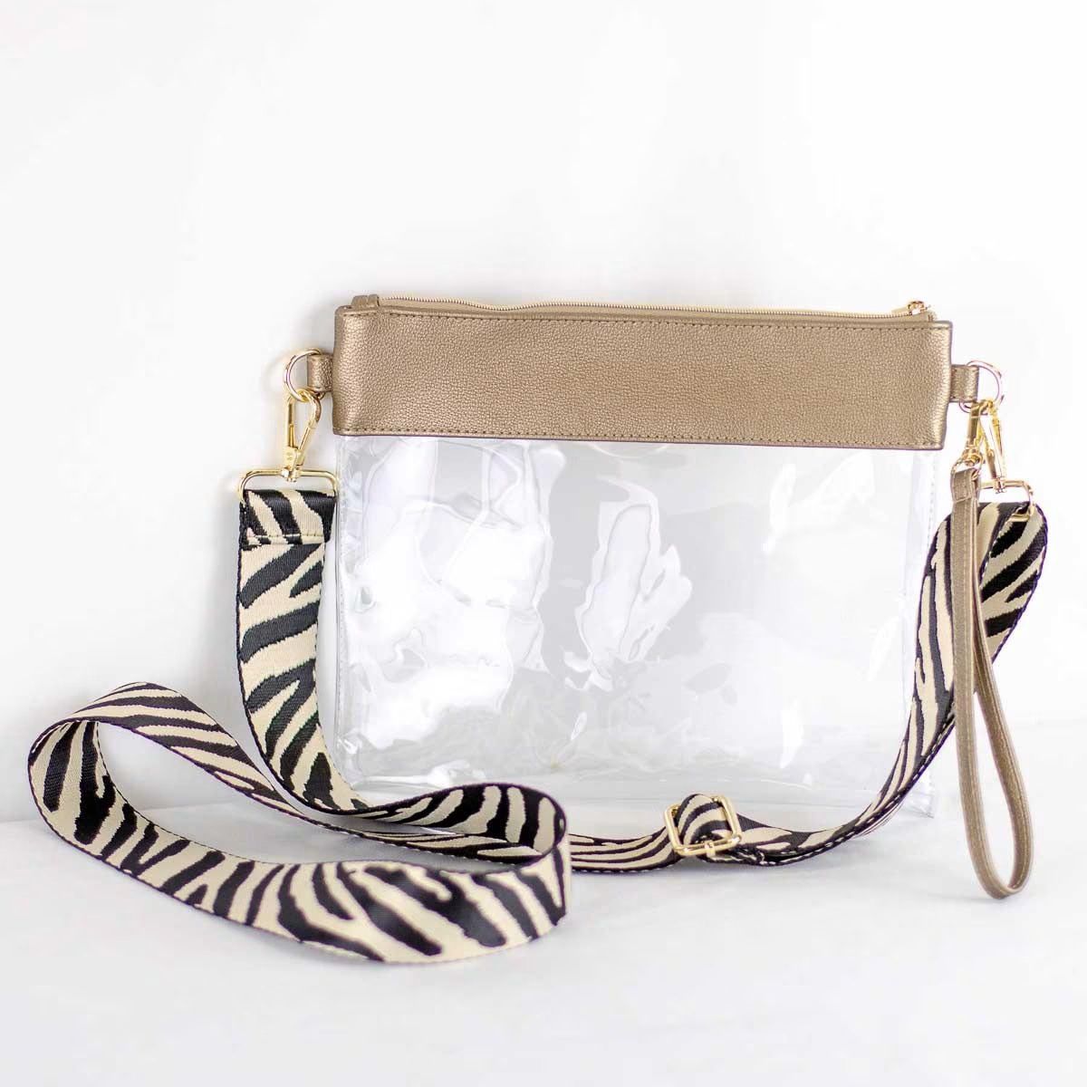 Michelle Clear Crossbody Light Gold