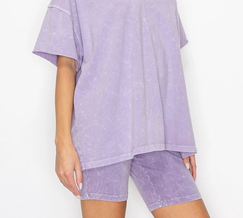 Mineral Washed Biker Shorts
