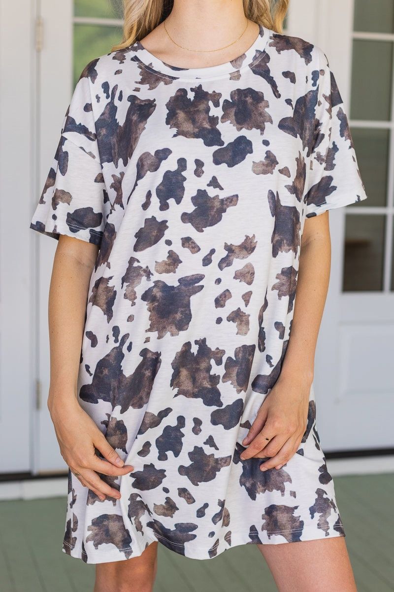 Cowhide T-shirt Dress