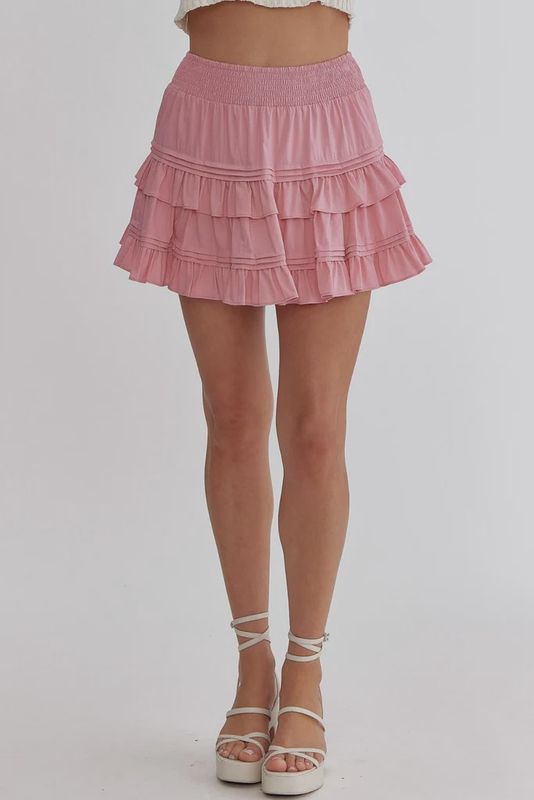 Pink Ruffled Skirt