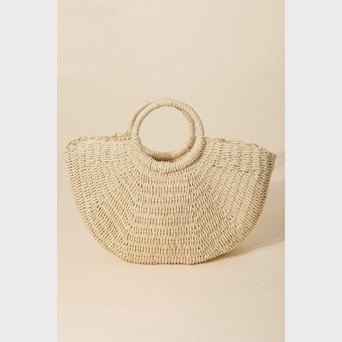 Half Moon Straw Tote