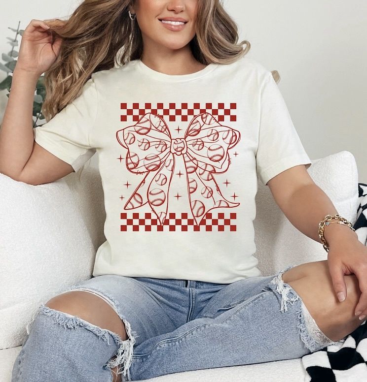 Bow and Baseball Tee