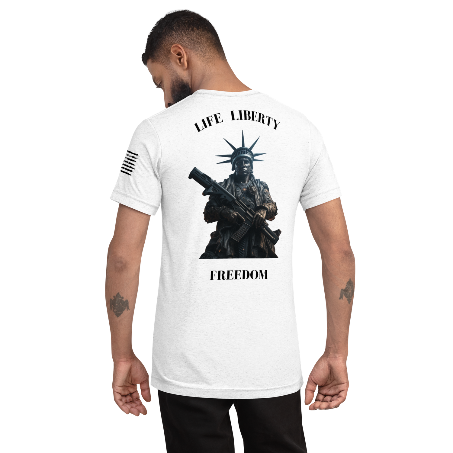 LIFE LIBERTY FREEDOM | BLK TXT | T-shirt