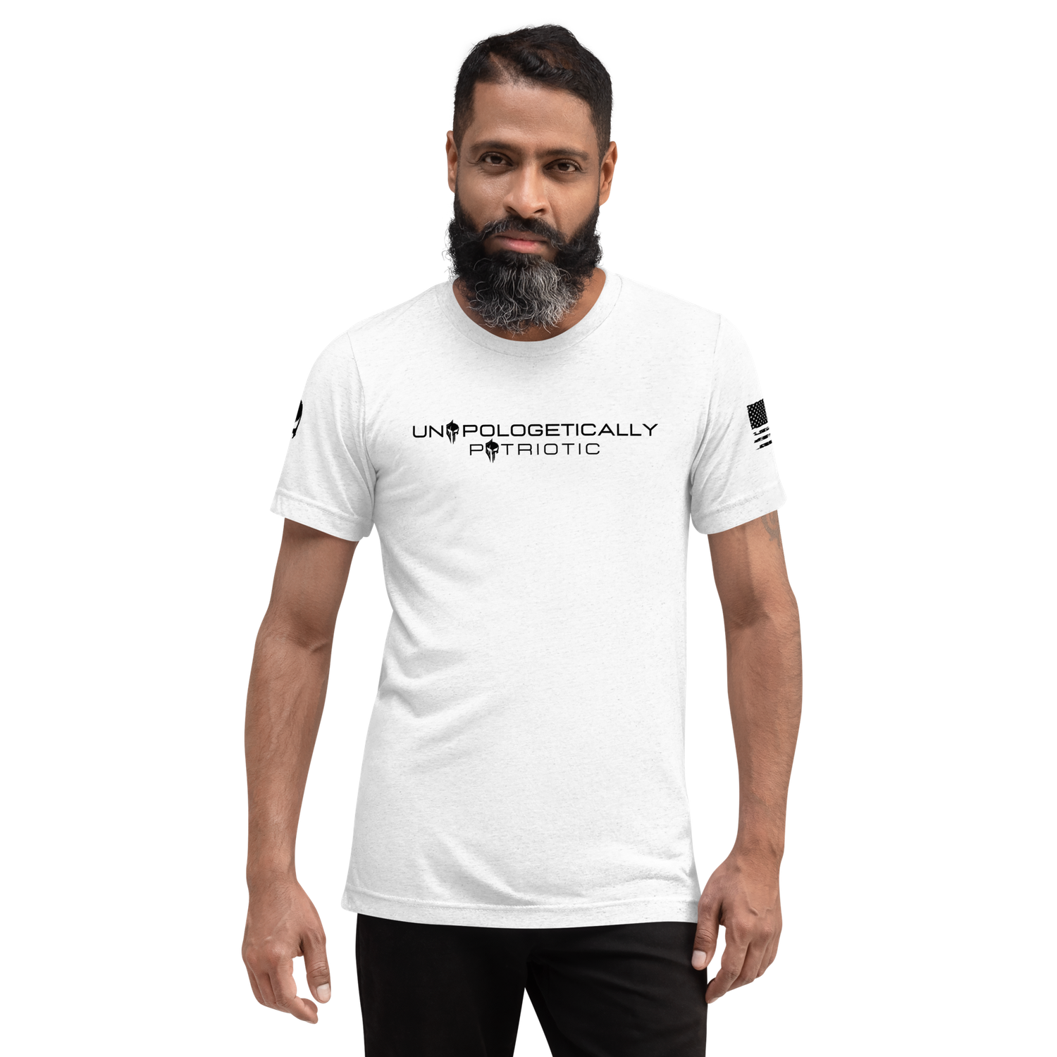 UNAPOLOGETICALLY PATRIOTIC | BLK TXT | T-shirt