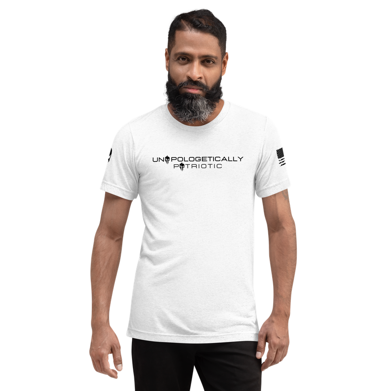 UNAPOLOGETICALLY PATRIOTIC | BLK TXT | T-shirt