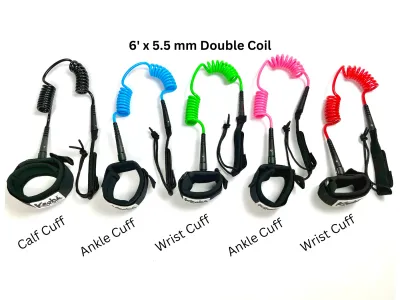 Kāohi Board Leash - Double Coil 5.5 mm