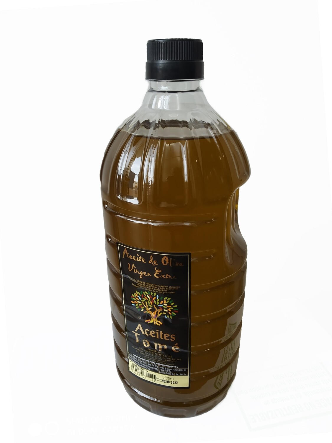Caja de 6 garrafas de 2 litros de aceite de oliva virgen extra VERDE EN RAMA.