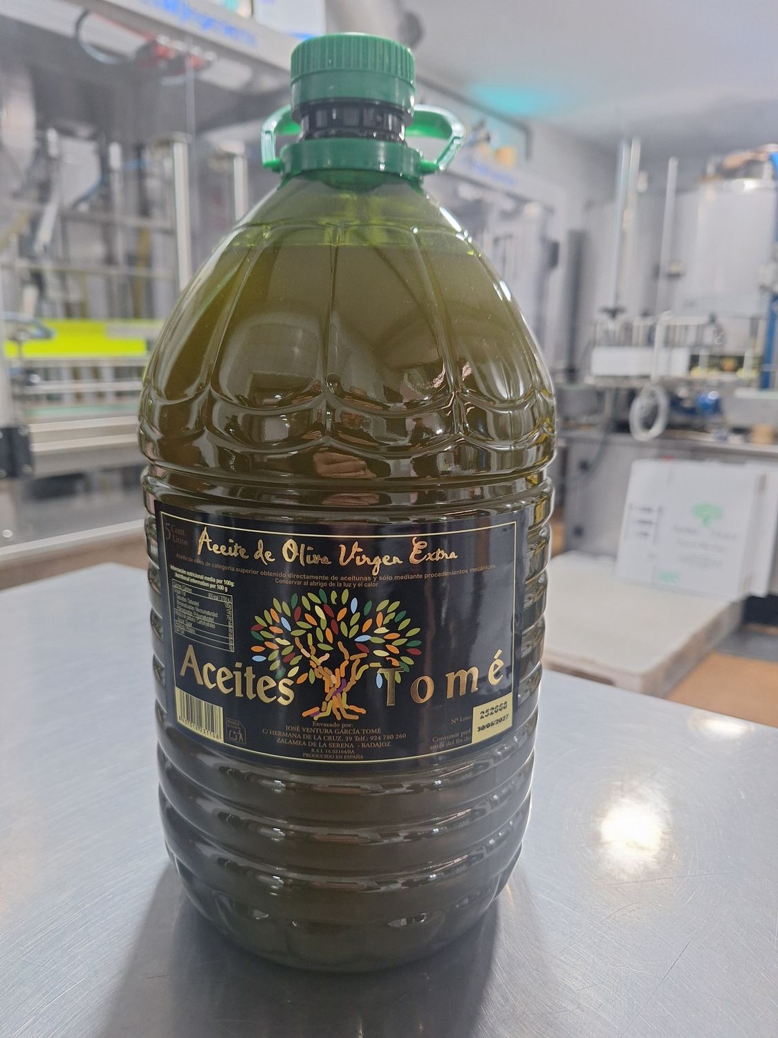 Caja de 2 garrafas de 5 litros de aceite de oliva virgen extra, en rama sin filtrar---CENTRIFUGADO EN FRIO--