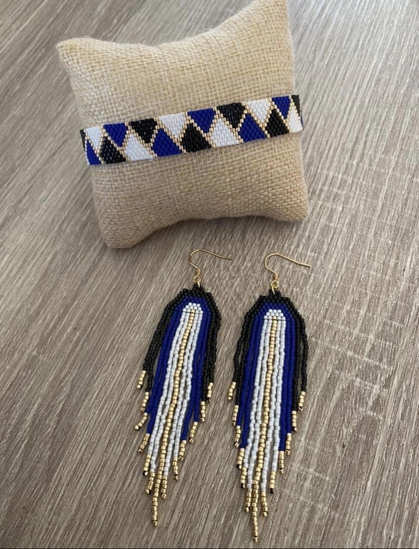 Boucle d’oreille bleu