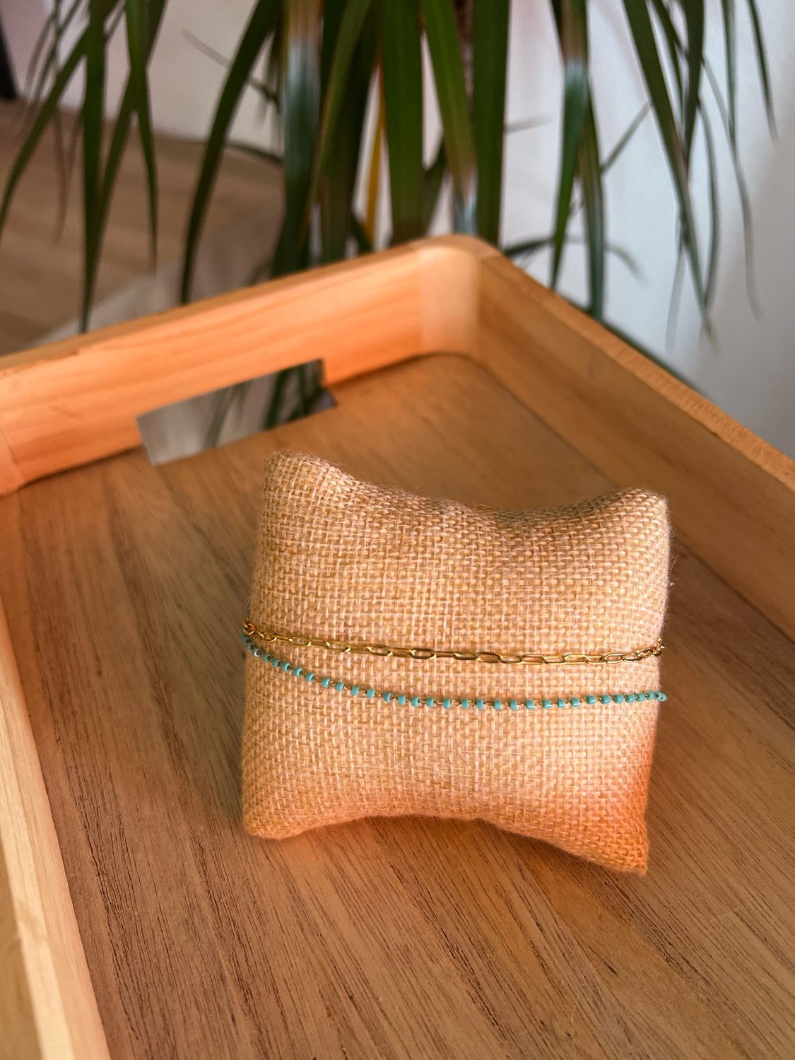 Bracelet de cheville bleu
