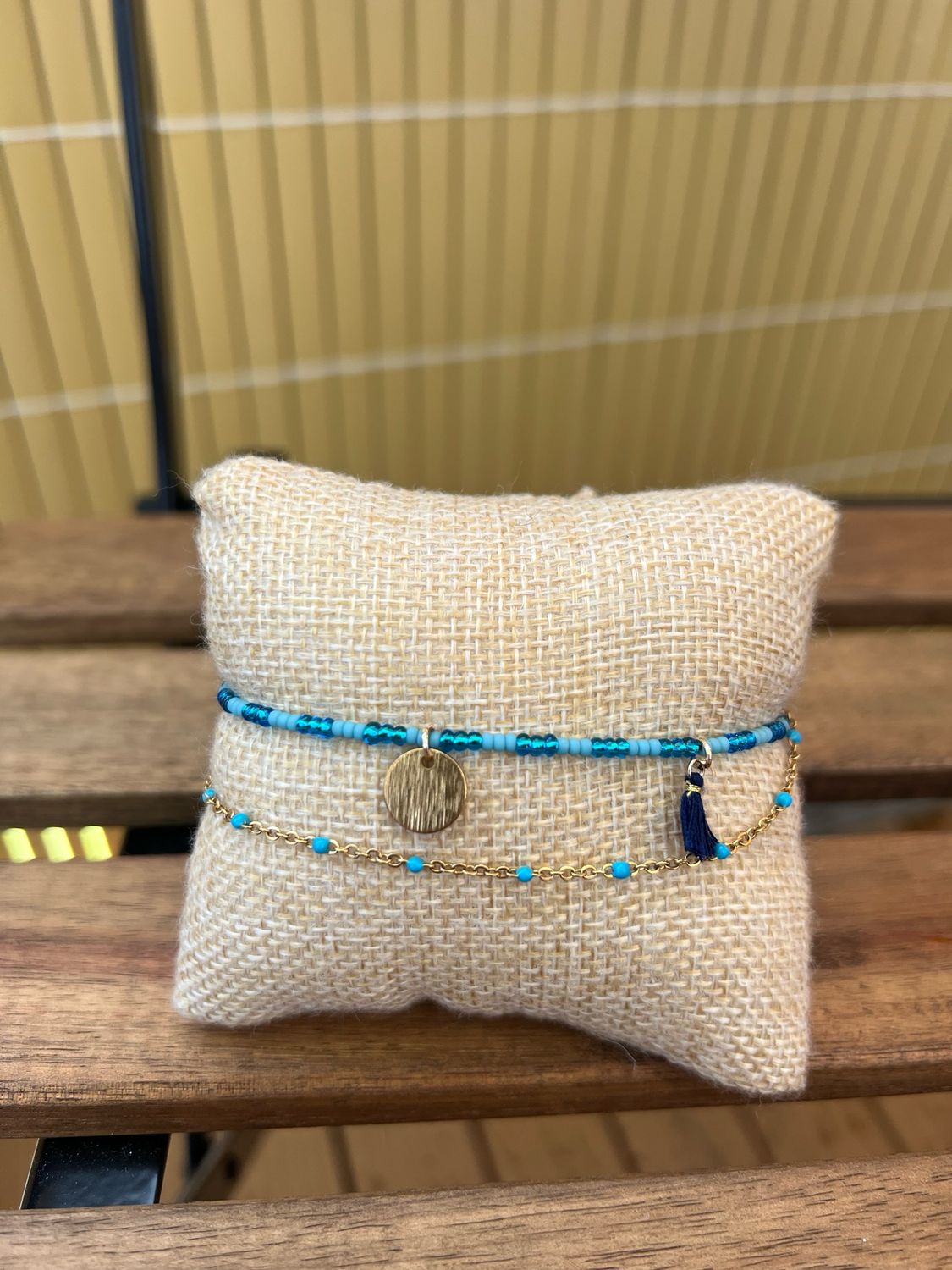 Bracelet de cheville bleu
