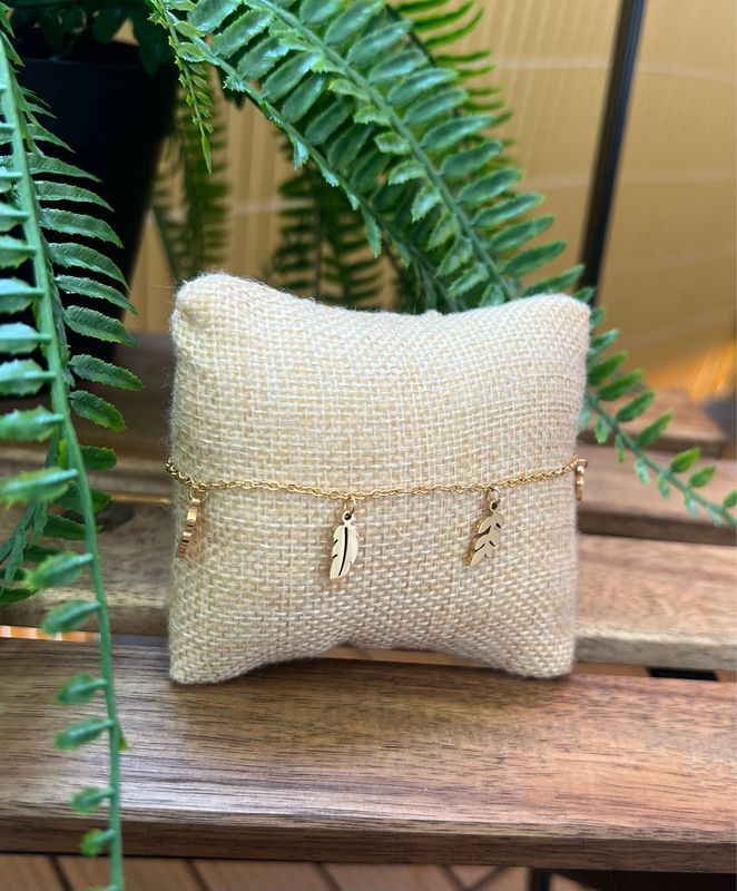 Bracelet de cheville plume sauvage