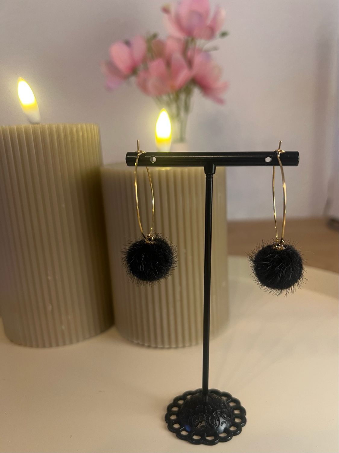 Créole pompons noir
