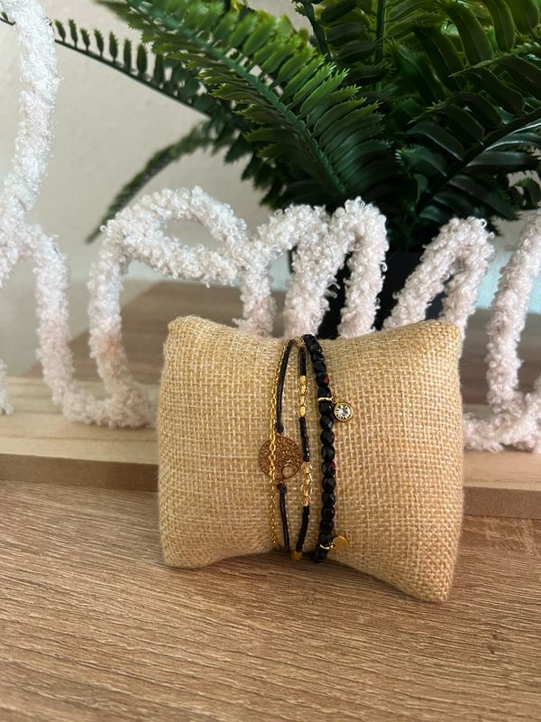 Bracelet l’éclat noir et doré