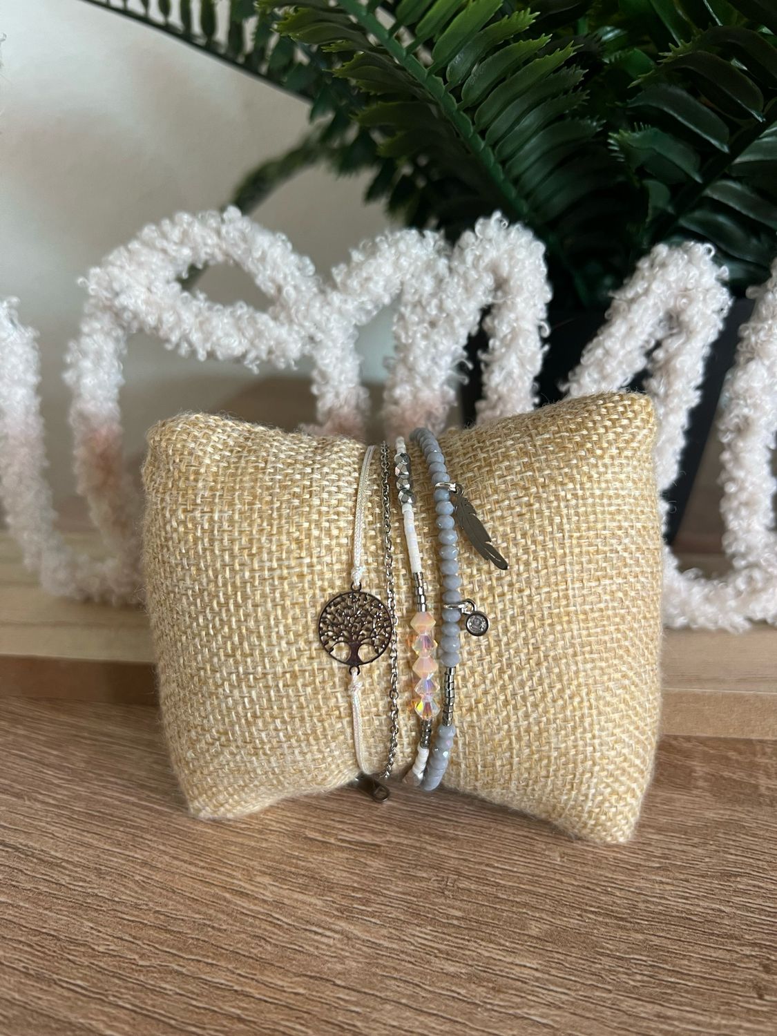 Bracelet arbre de vie &amp; douceur grisée