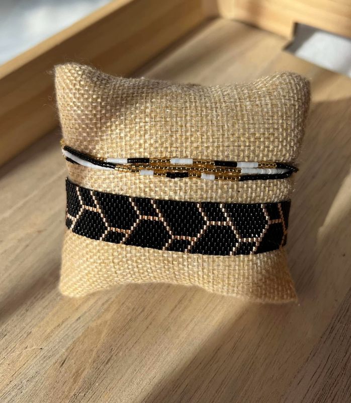 Bracelet Geometric noir