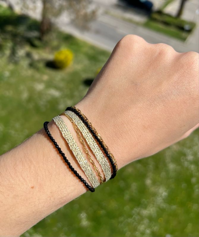 Bracelet l’éclipse doré noir
