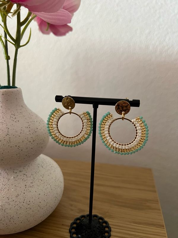 Boucle d’oreille soleil d’aigue marine