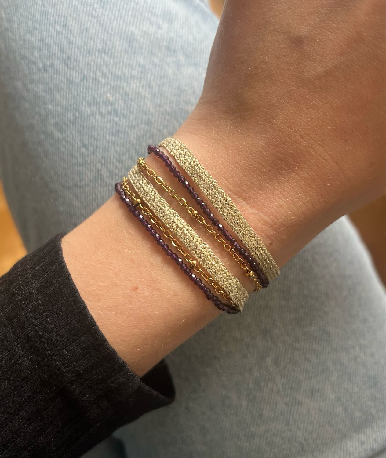 Bracelet double tour Violet
