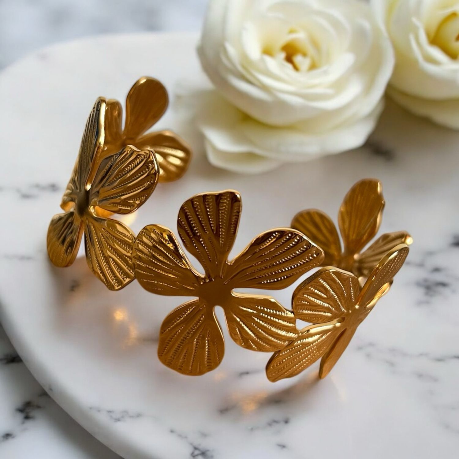 Bracelet jonc fleur