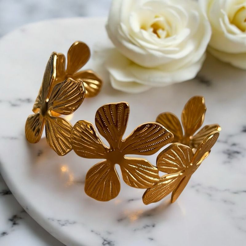 Bracelet jonc fleur