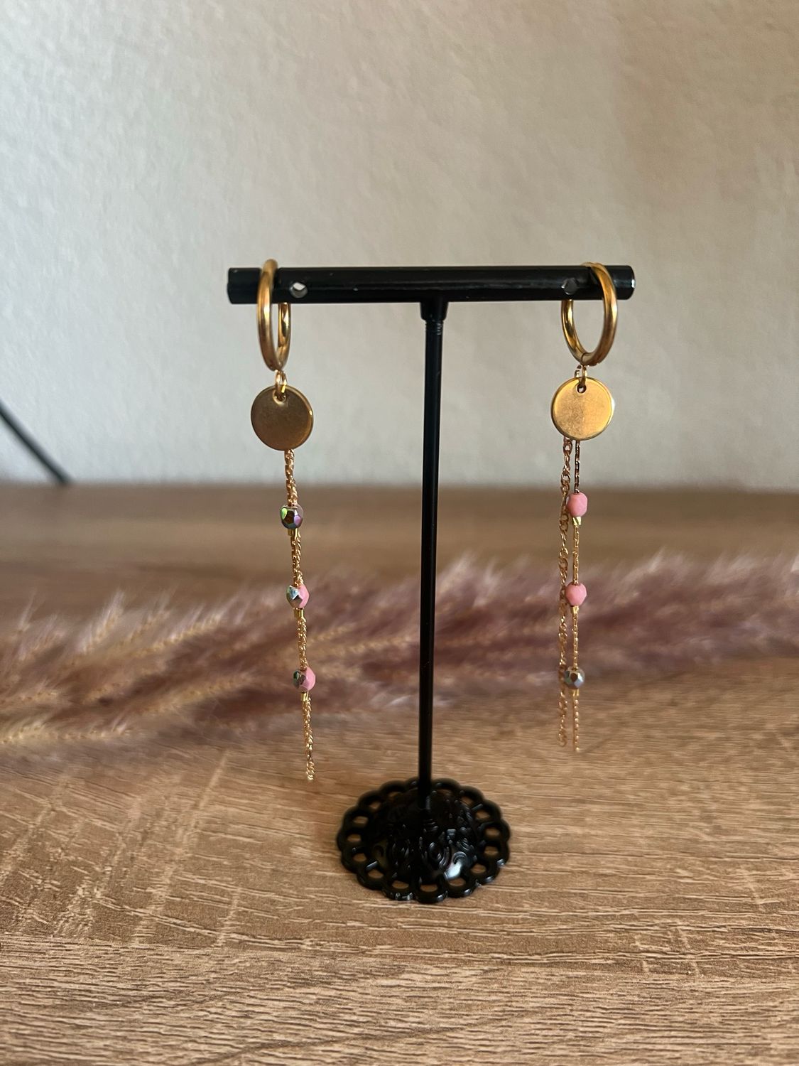 Boucle d’oreille rose