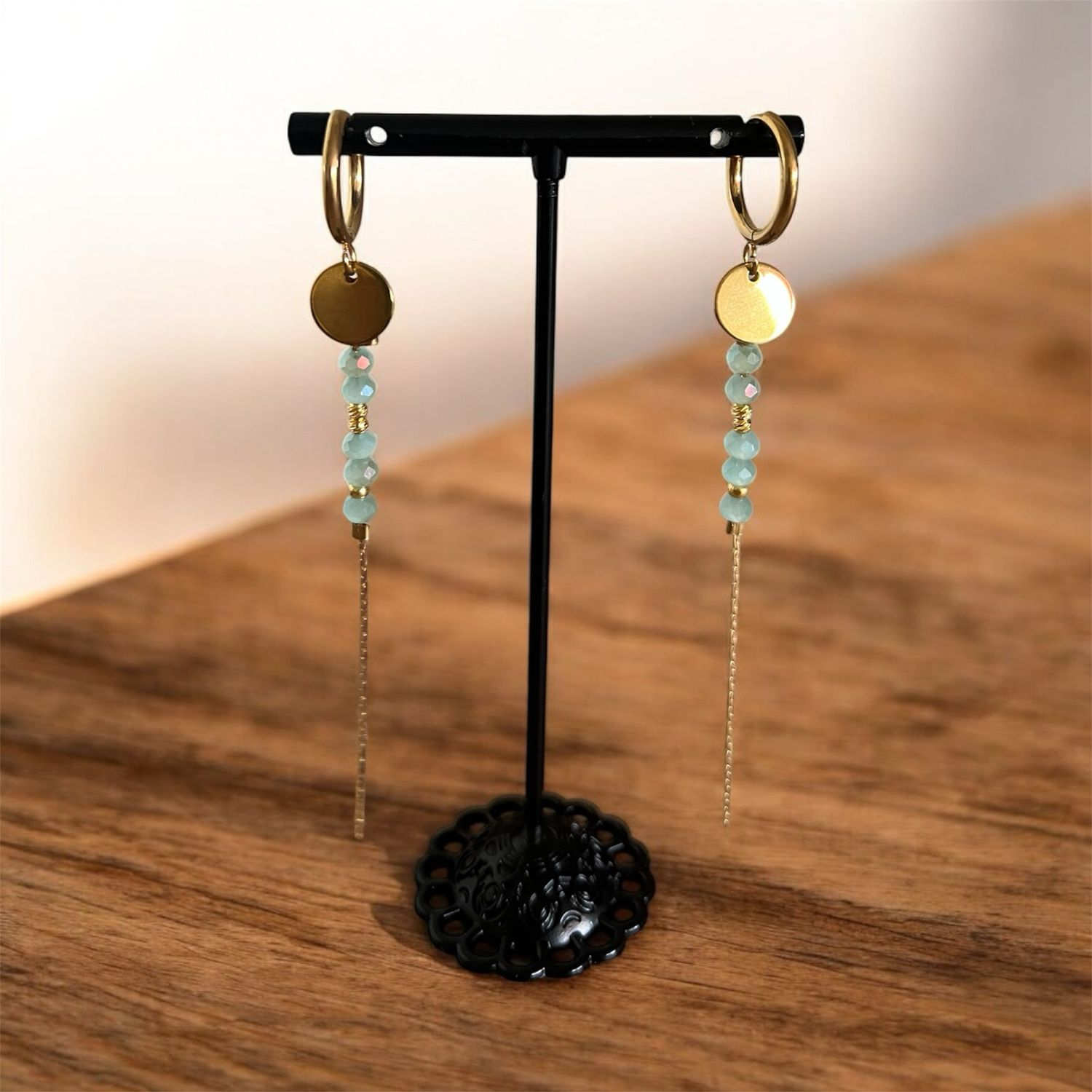 Boucle d’oreille bleu
