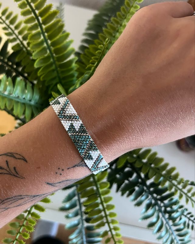 Bracelet blanc bleu