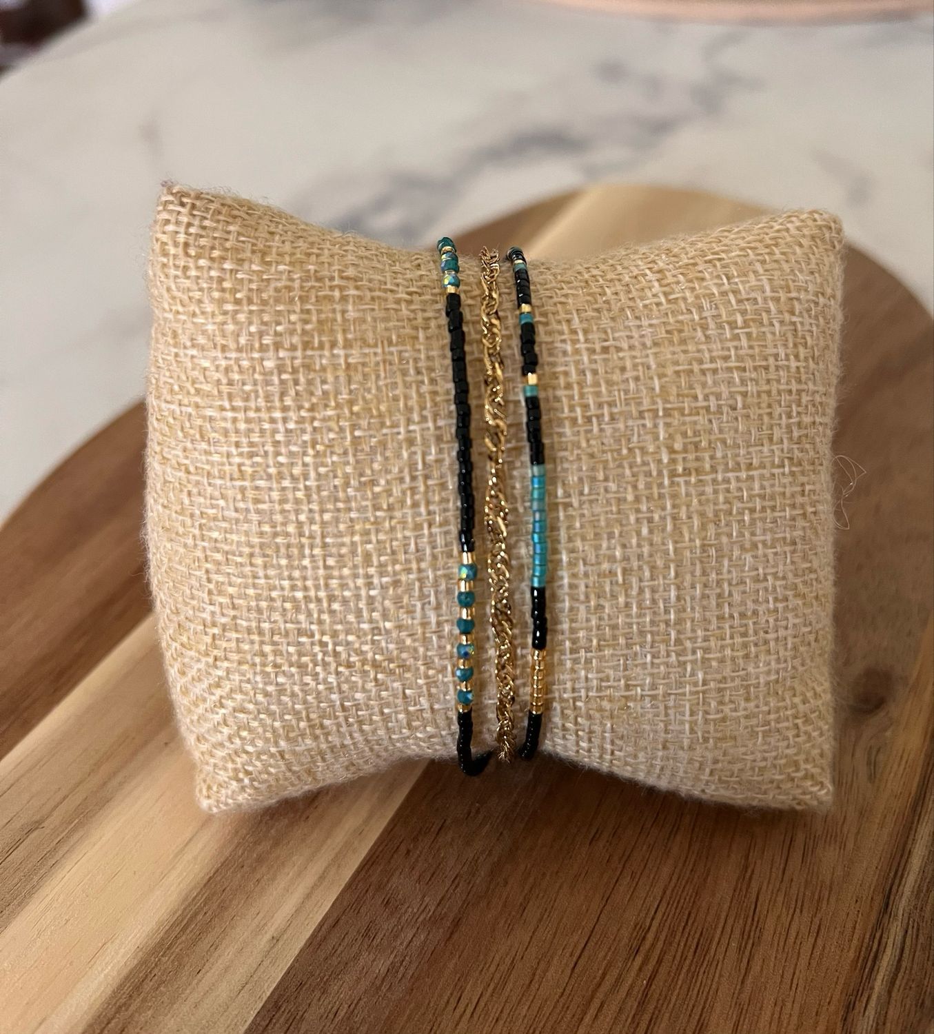 Bracelet de cheville bleu